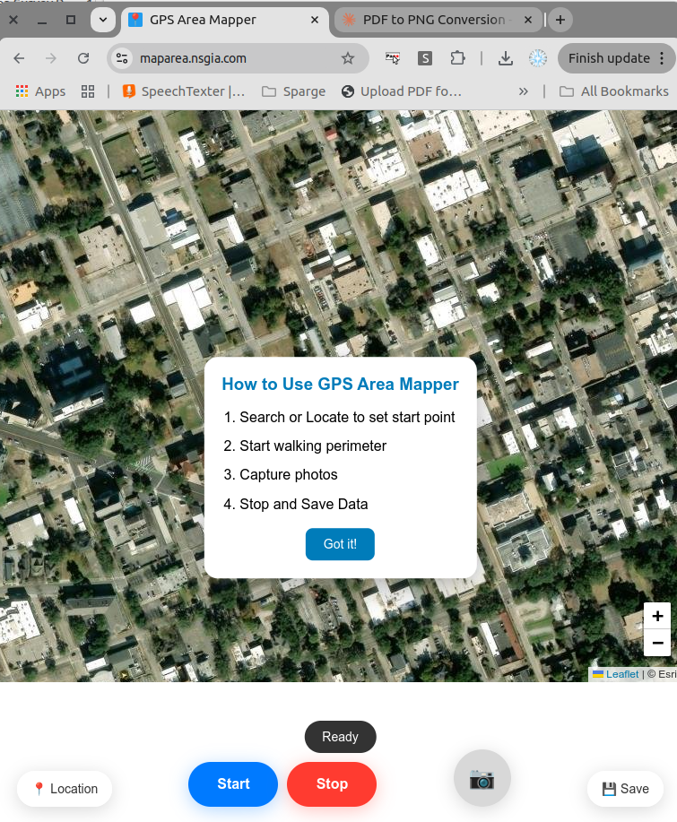 MapArea App Interface