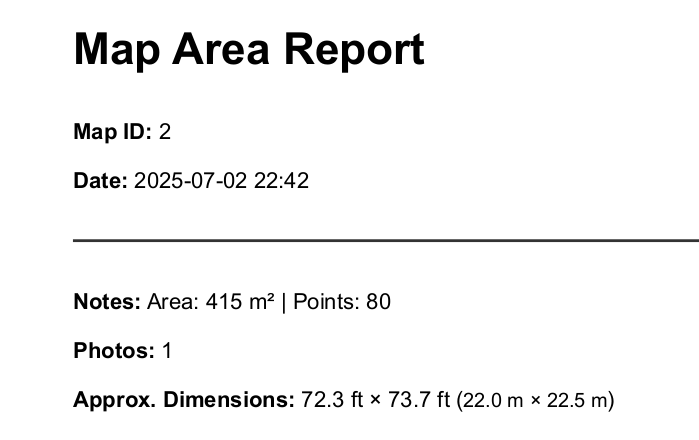 MapArea Report